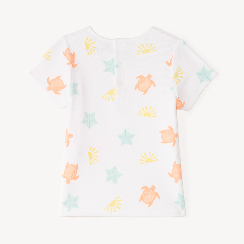 Set de pyjama court 2 pièces imprimé tortues pour bébé garçon 