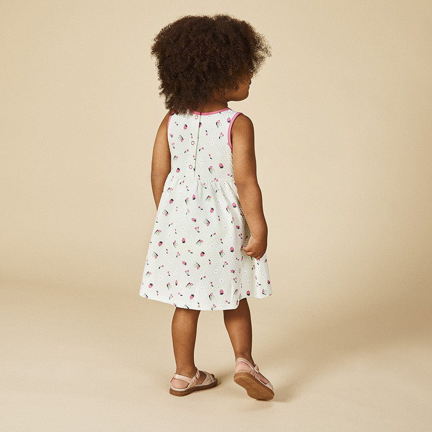 Robe imprimé fantaisie en jersey cloqué pour bébé fille 