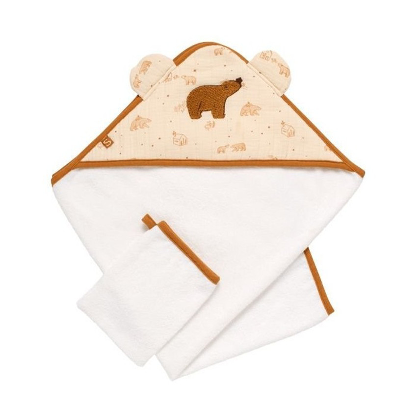 Set de bain avec cape et gant de toilette Orsino