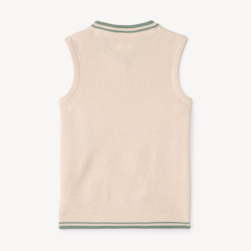 Pull sans manches en tricot uni pour garçon 