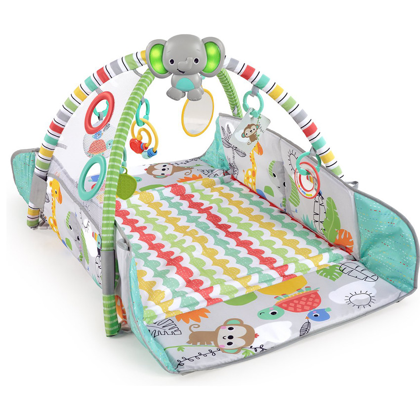 Tapis d'éveil 5 en 1 avec piscine à balles tropical 