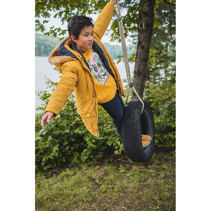 Junior - Pantalon en velours ras uni 