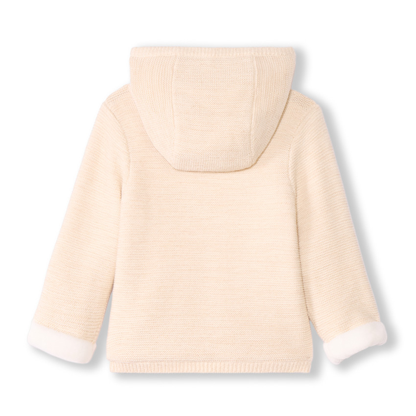 Veste à capuche en tricot avec broderie coeur pour bébé fille 