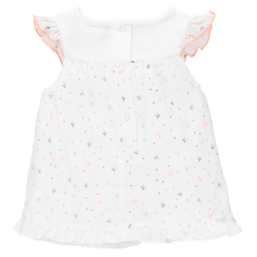 Tunique de cérémonie en popeline de coton et tulle  