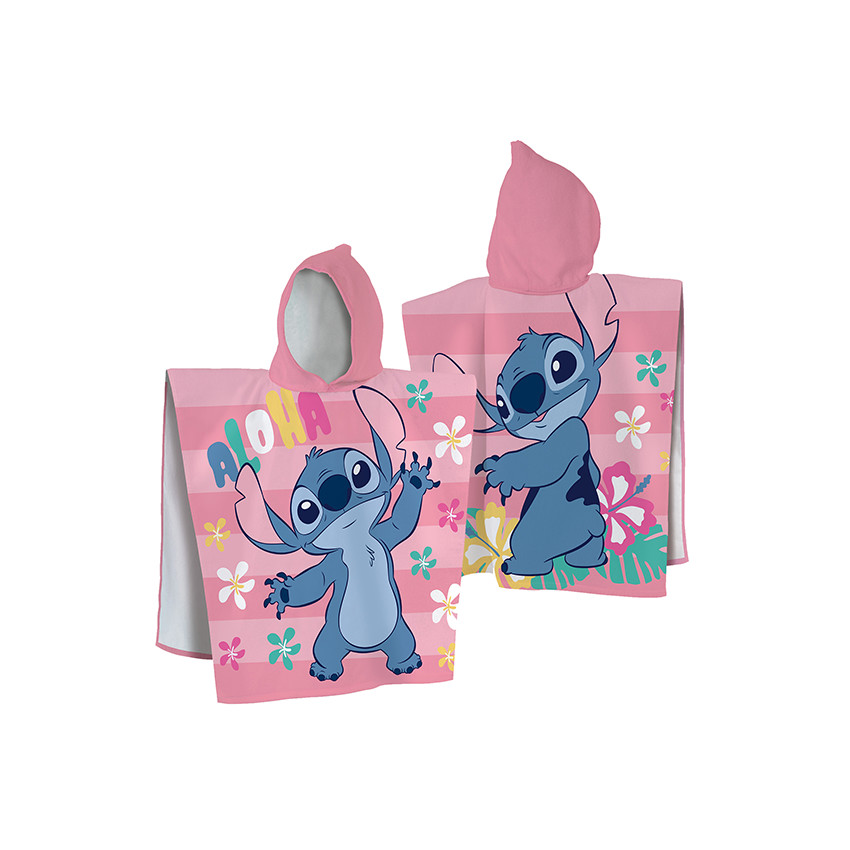 Poncho de bain imprimé Stitch Disney 60 x 120 cm 