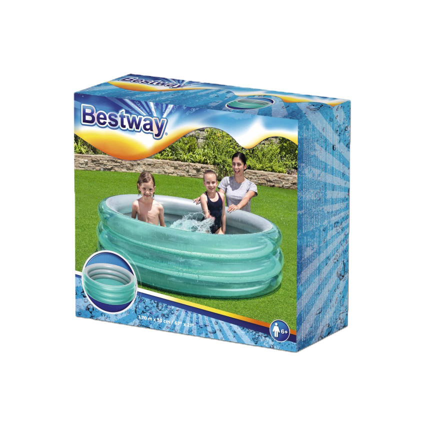 Piscine 3 boudins 170 cm - Bleu Main Piscine 3 boudins 170 cm - Bleu