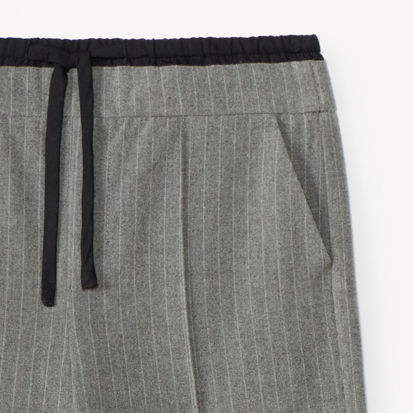 Pantalon large rayé effet double taille pour fille 