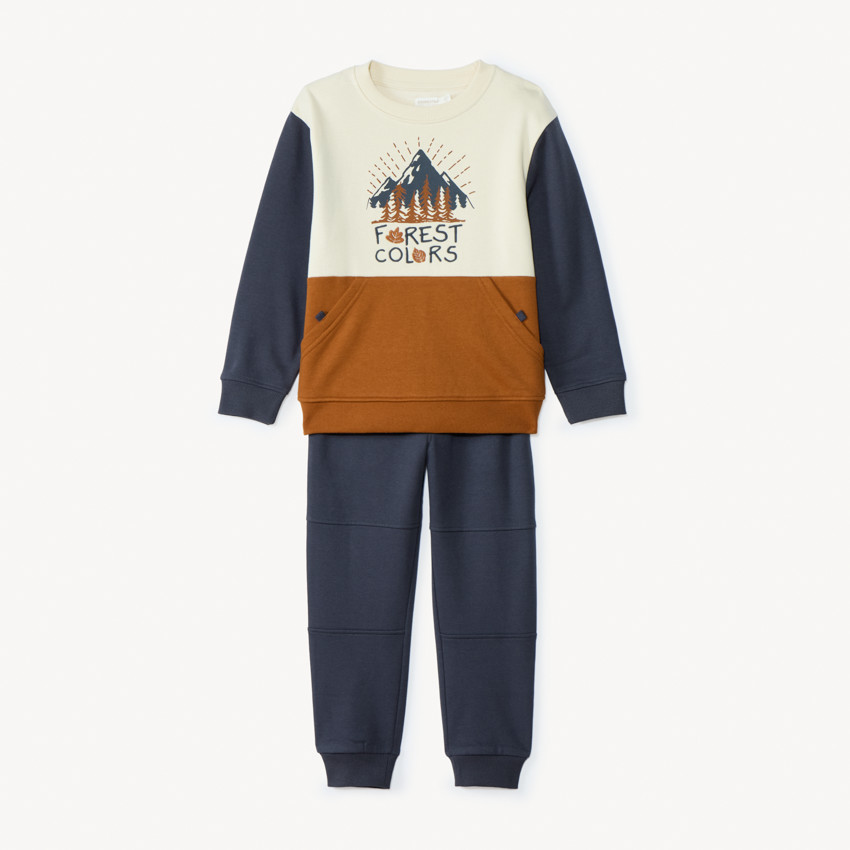 Ensemble jogging molleton effet color block pour garçon 