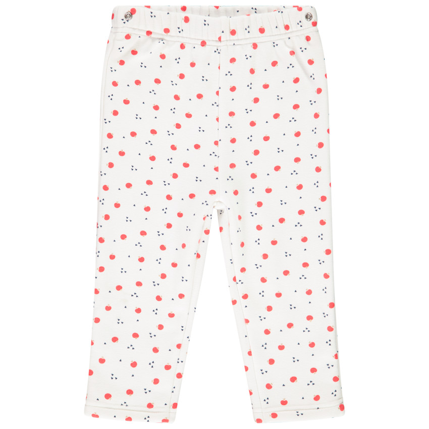 Pyjama 2 pièces t-shirt + pantalon imprimé pommes et broderie pour bébé fille Main Pyjama 2 pièces t-shirt + pantalon imprimé pommes et broderie pour bébé fille