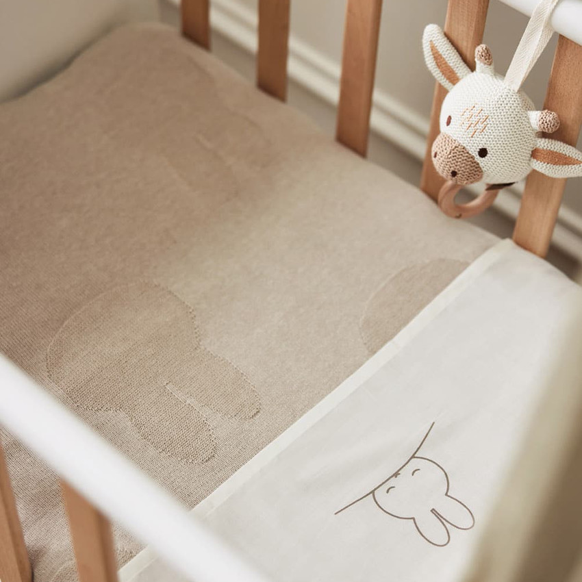 Pro Cosmo Parure de lit 9 pièces pour bébé - Taie d'oreiller - 120 x 90 cm  - Support en métal - Organisateur pour accessoires (oursons marrons)