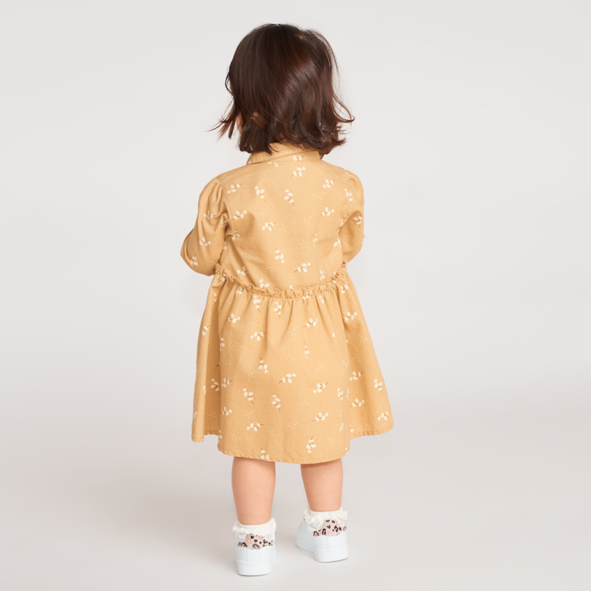 Robe bébé fille manches longues col chemise 