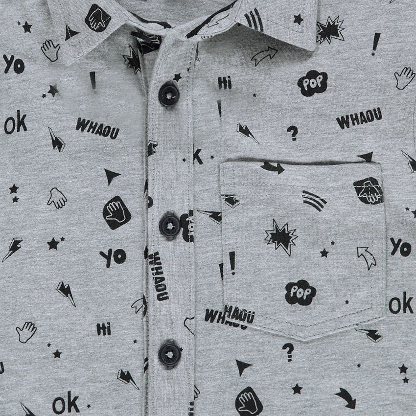 Junior - Chemise manches longues imprimée all-over 