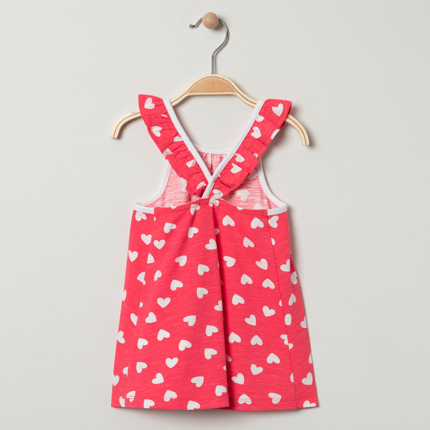Robe imprimée à bretelles volantées pour bébé fille 