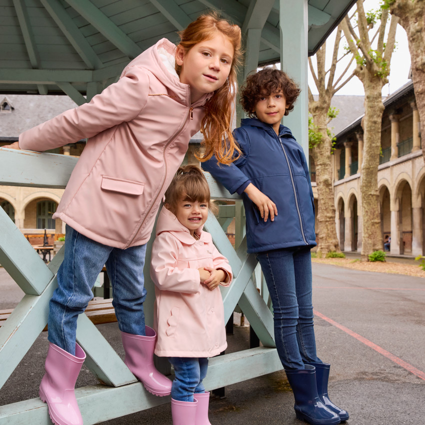 Parka gomme déperlante doublée sherpa pour fille 