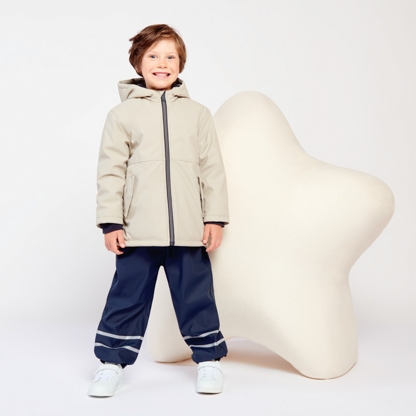 Parka gomme à capuche et doublure micropolaire pour garçon