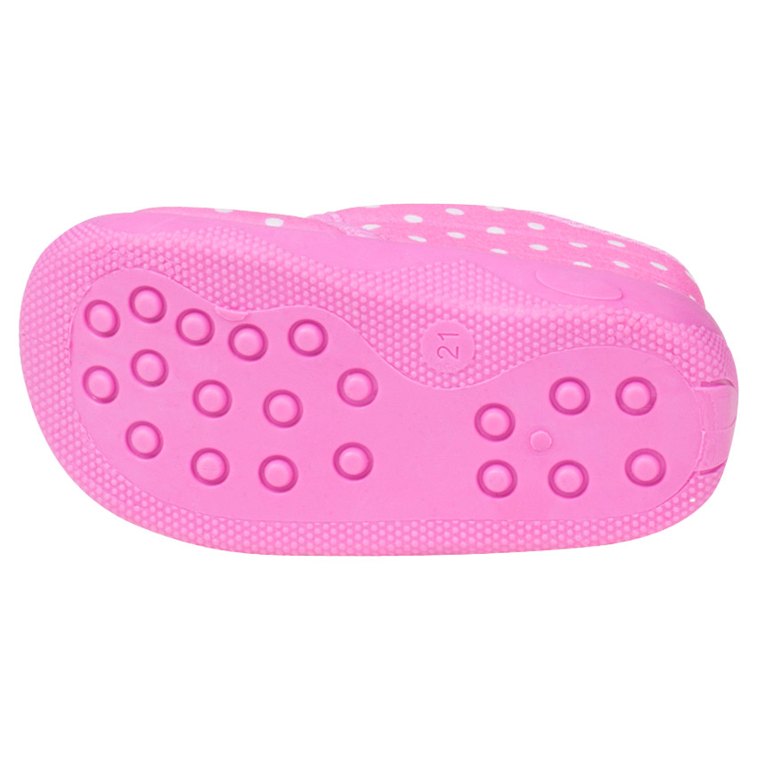 Chaussons à pois forme bottillon à scratch 
