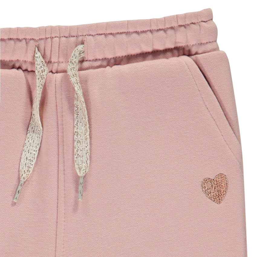 Jogging molleton à cœur brodé en lurex pour bébé fille 