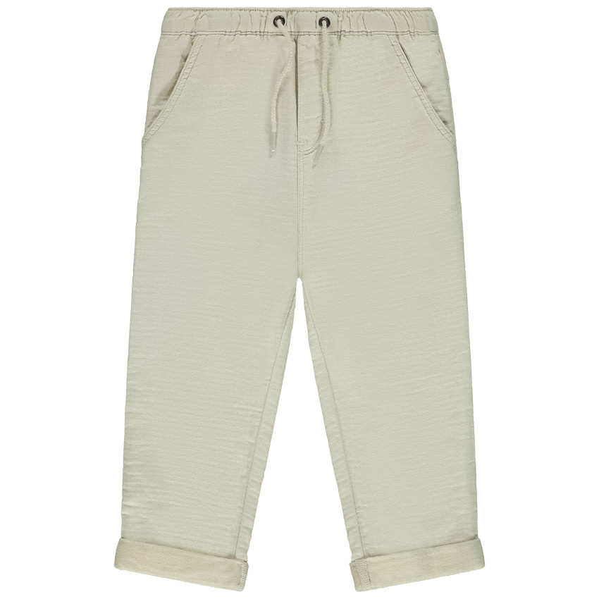 Pantalon uni en toile pour bébé garçon 