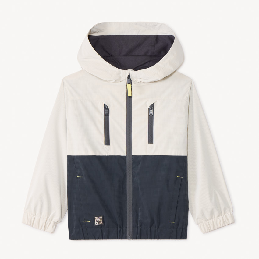 Coupe-vent à capuche effet color block pour garçon