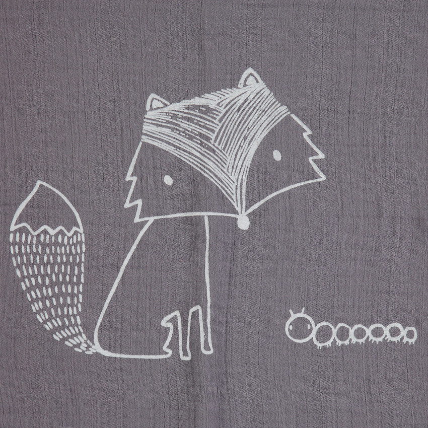 Lot de 3 langes en gaze de coton motifs animaux de la forêt   