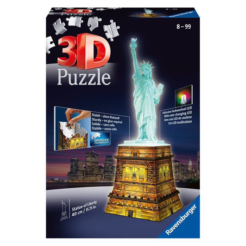 Puzzle 3D Building Statue de la Liberté Night Edition 