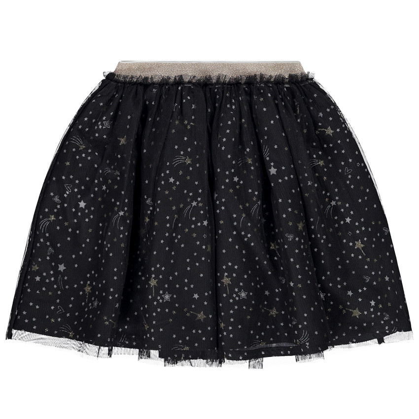 Jupe courte en tulle imprimé étoiles 