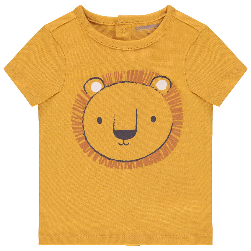 T-shirt manches courtes en coton bio print lion 
