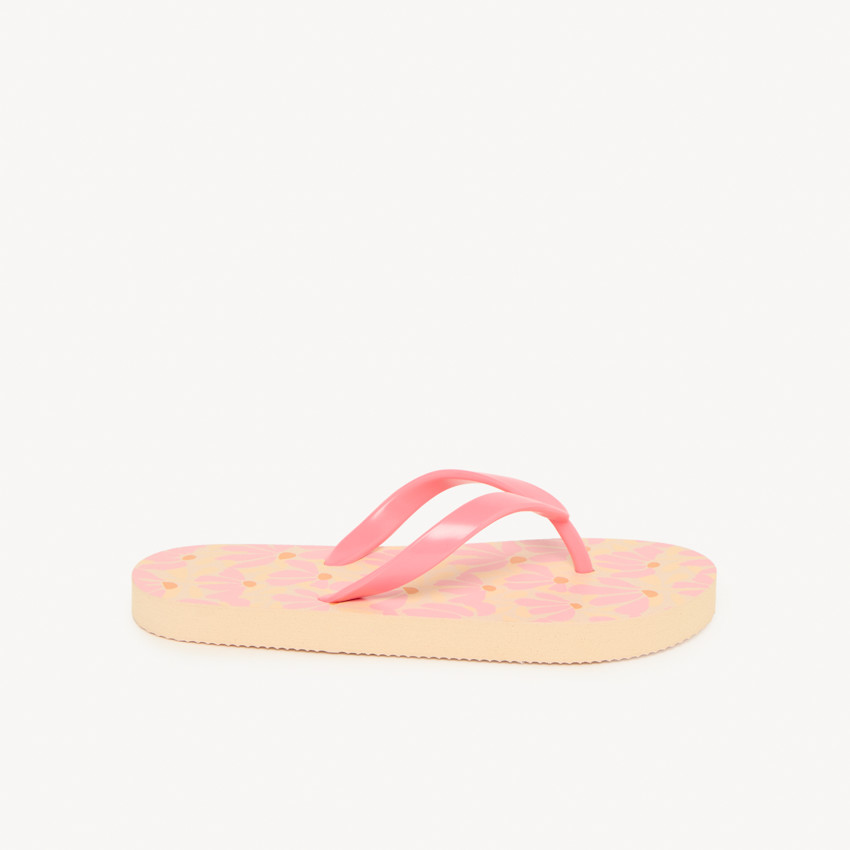 Tongs imprimé pétales pour fille avec lanière selon la pointure 