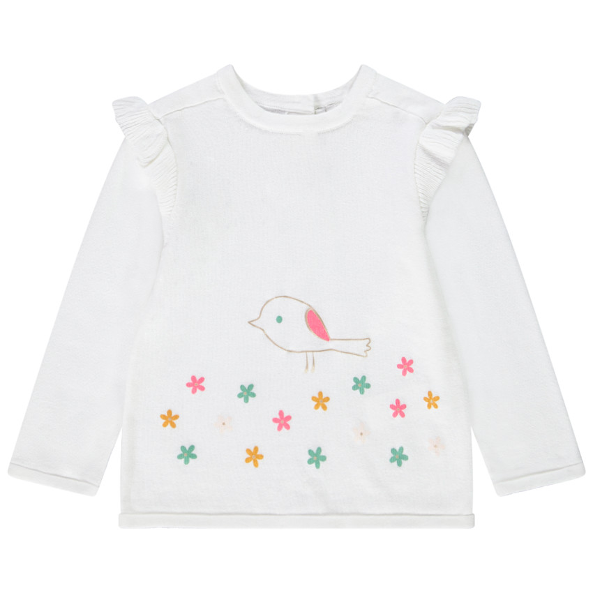 Pull en coton print fantaisie pour bébé fille 