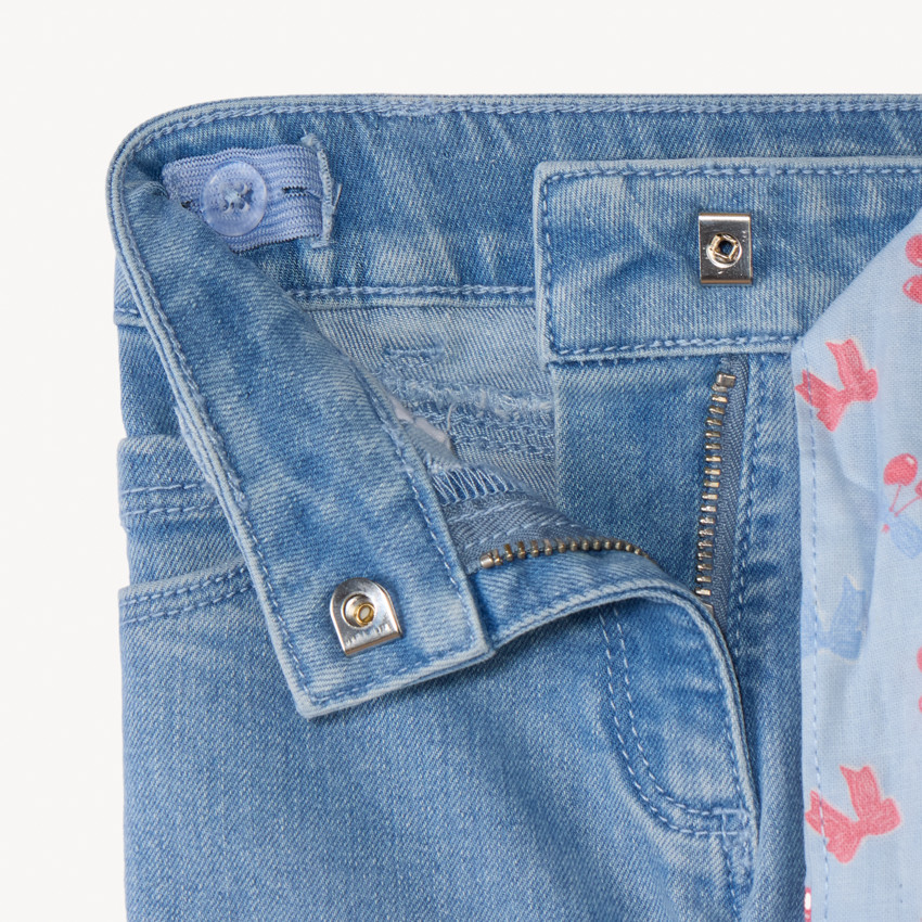 Jean slim avec ceinture imprimée à nouer pour fille 