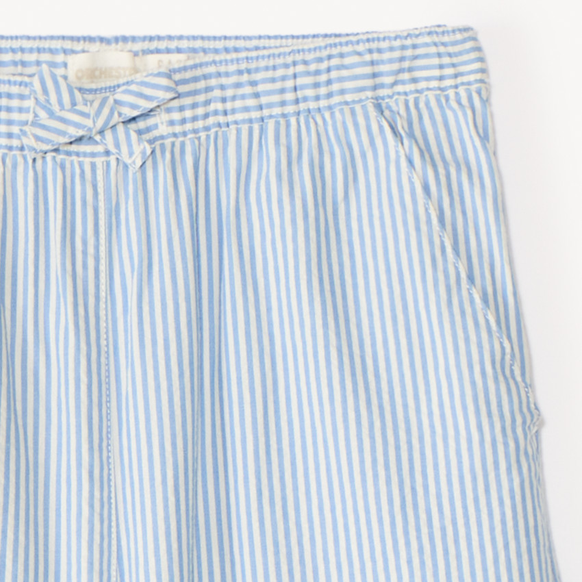 Pantalon large en toile rayée pour fille 