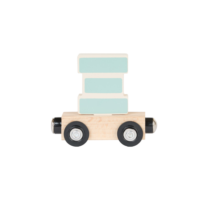 Lettre "XI" wagon en bois - bleu 