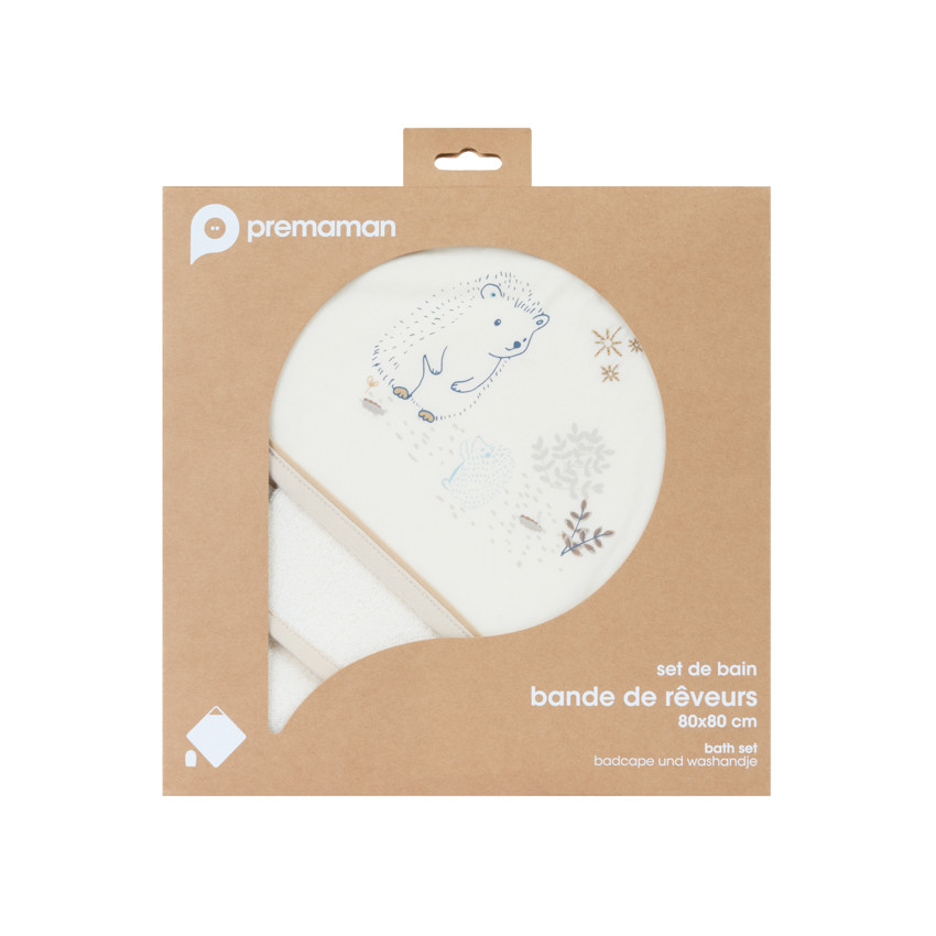 Set de bain cape + gant de toilette "Bande de Rêveurs" 