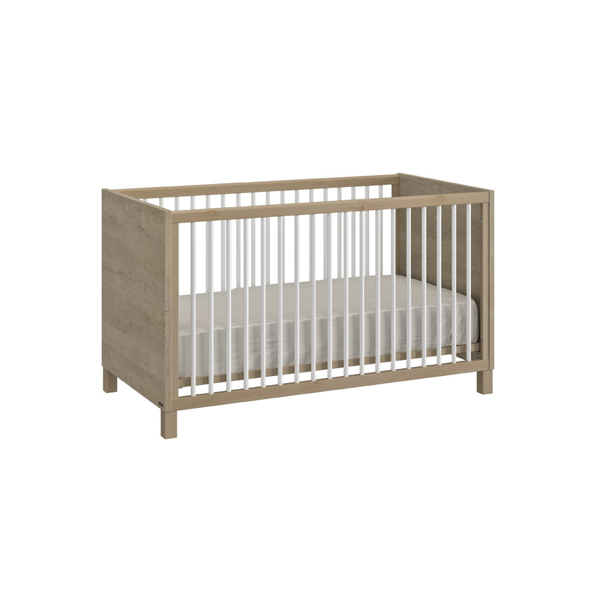 Lit transformable 70 x 140 en chêne blond et uni blanc Achille 