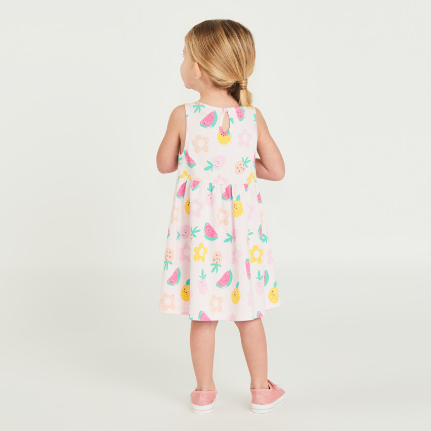 Robe sans manches imprimé fantaisie pour bébé fille 