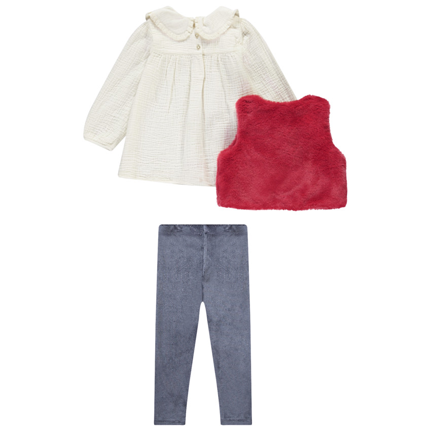 Ensemble 3 pièces de fête pour bébé fille 