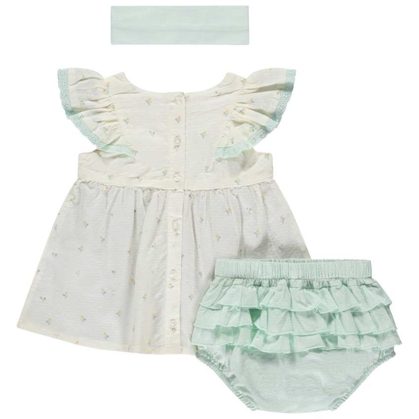 Ensemble 3 pièces tunique + bloomer + bandeau pour bébé fille  