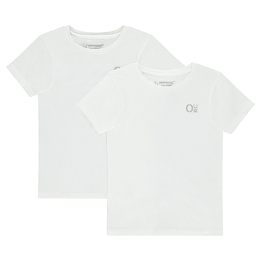 Lot de 2 tee-shirts en coton uni (maillots de corps) print logo