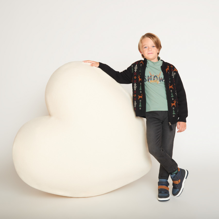 Sous-pull col montant printé Noël pour garçon