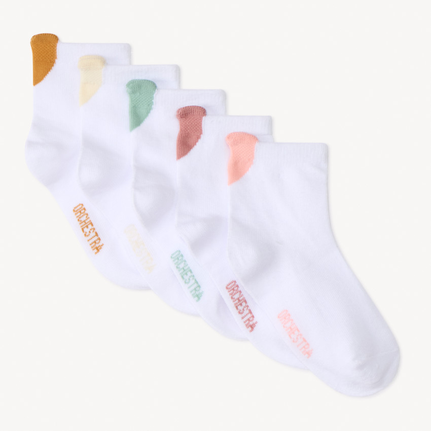 Lot de 5 paires de chaussettes languettes cœur pour fille 