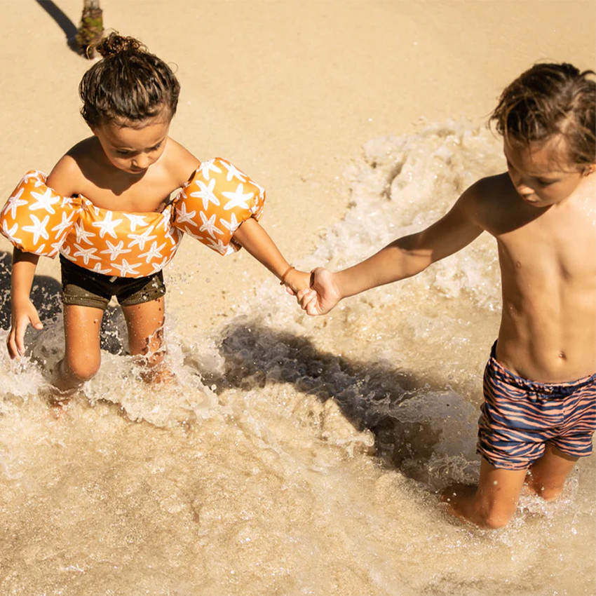 Brassard ensemble de natation Puddle Jumper Etoiles de Mer Beige 2-6 ans  