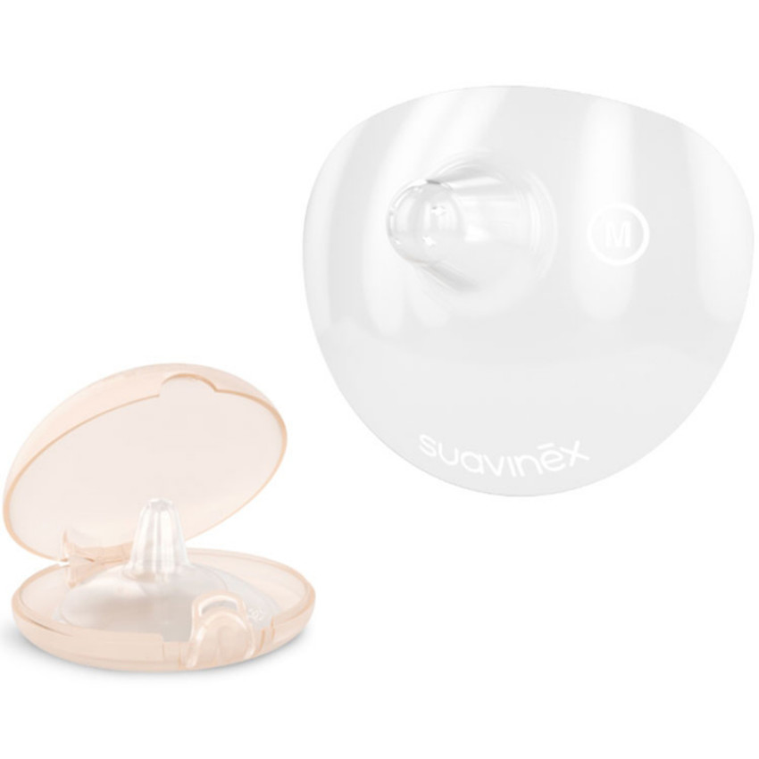 Suavinex - Protège mamelons 2 bouts de sein en silicone - Taille M - Transparent