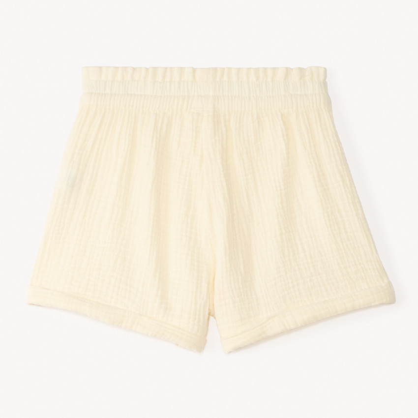 Short uni en double gaze pour fille 