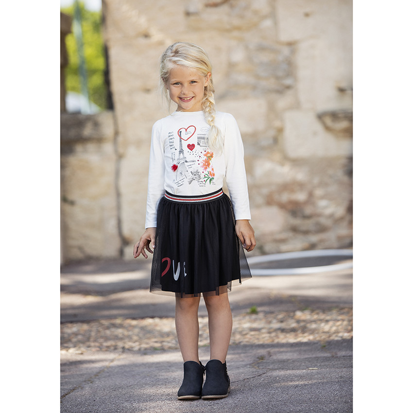 T-shirt manches longues print Paris pour enfant fille 