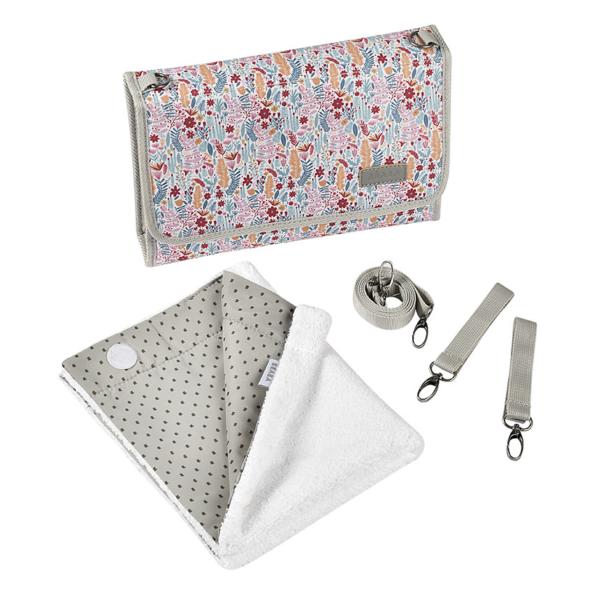 Pochette à langer Genève mirage grey/floral 