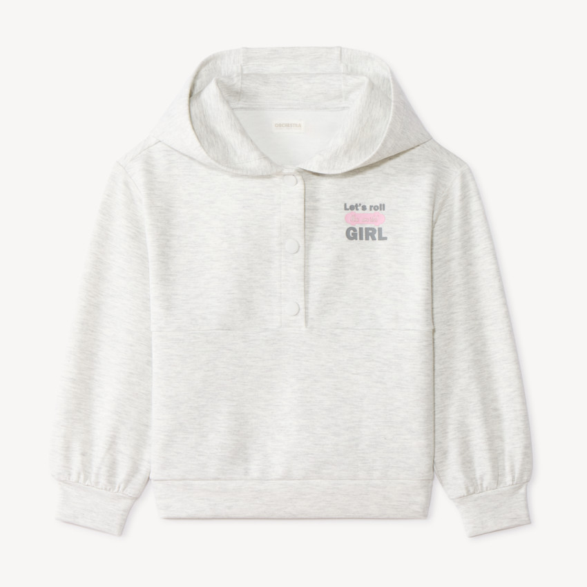 Sweat à capuche fille fantaisie en molleton 