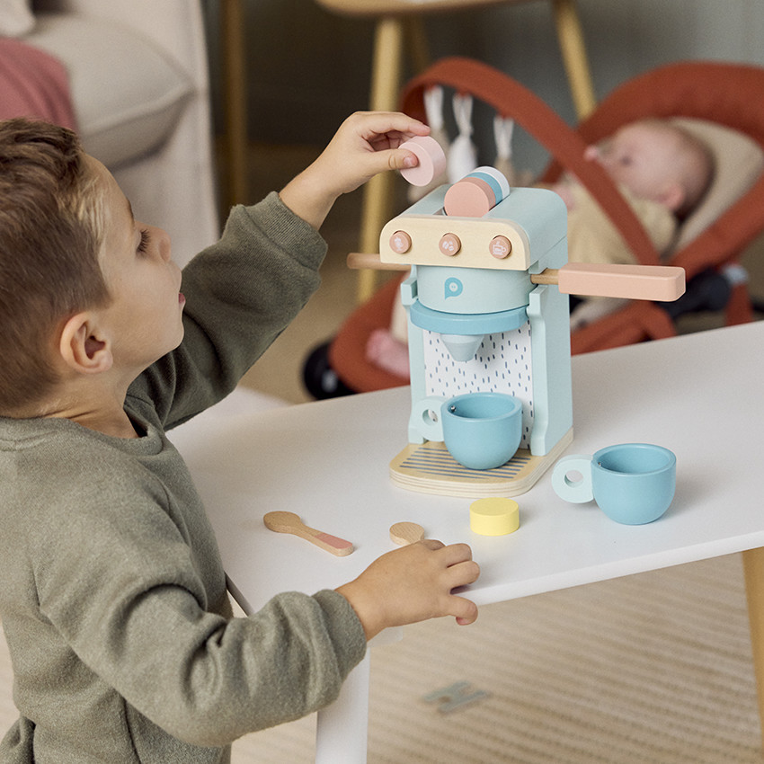 Cafetière avec 2 tasses en bois - Crazy colors 2.0 