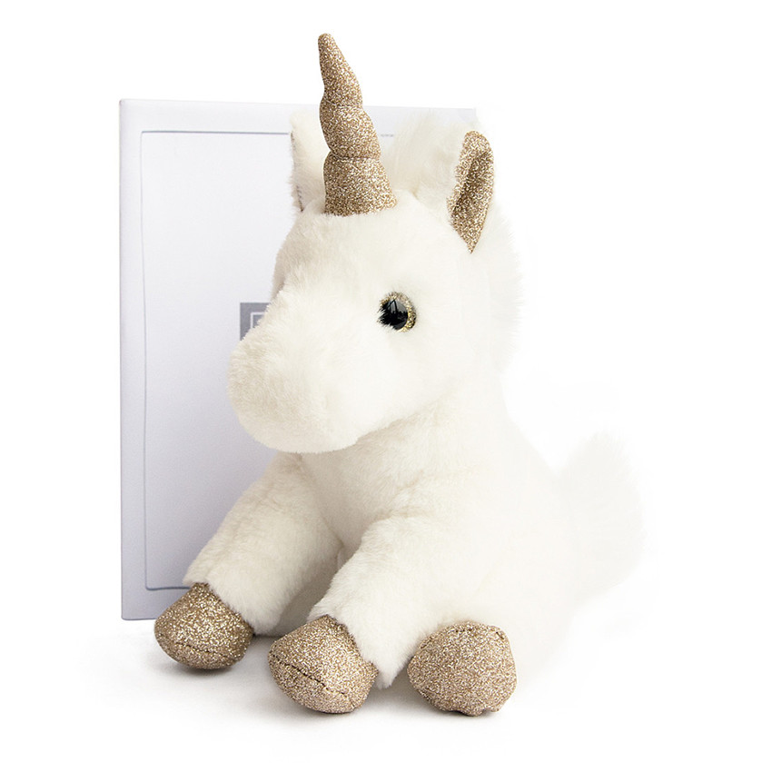 HISTOIRE D'OURS - Peluche Licorne 23cm - Or - Or