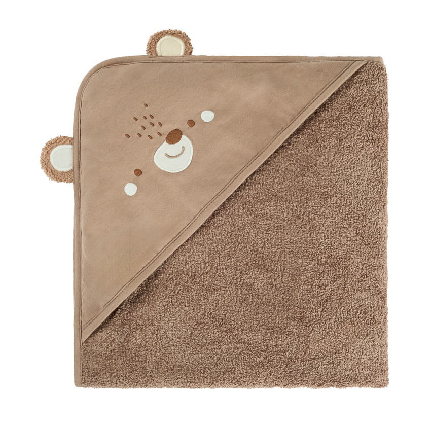 Cape de bain ludique et tablier 2 en 1 Ourson marron 