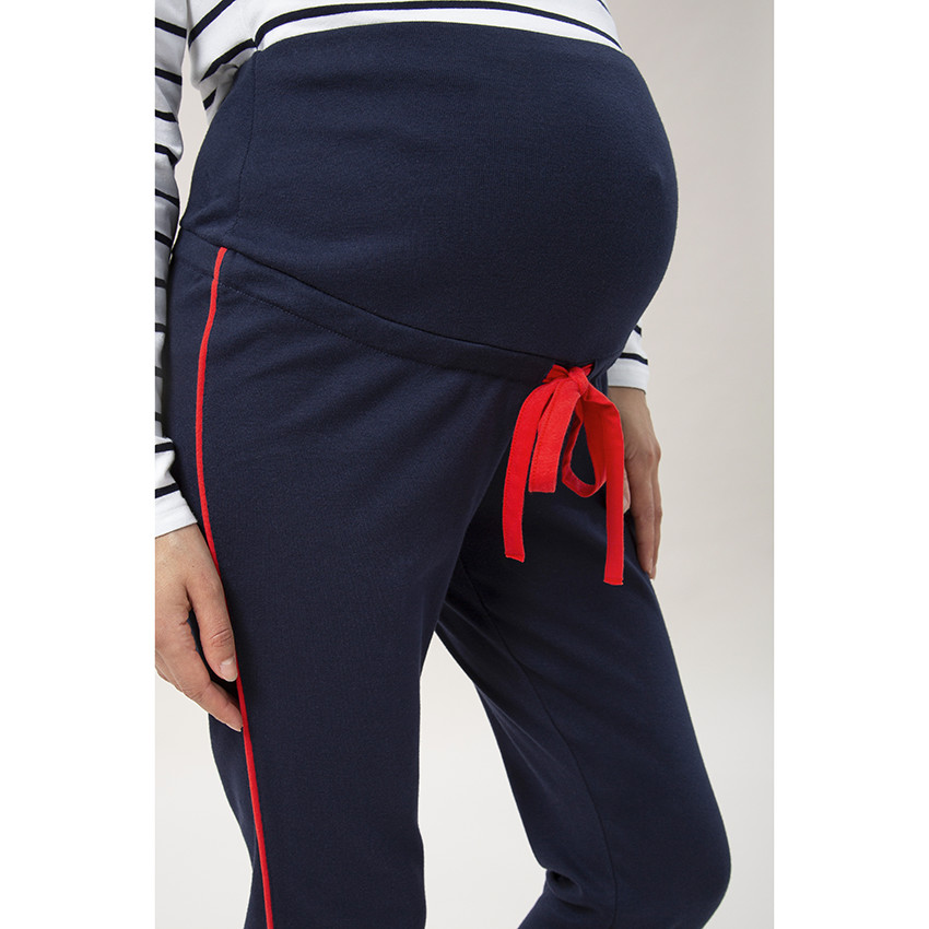 Pantalon homewear de grossesse avec touches de rouge 